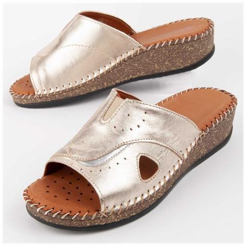 Purapiel Sandalo Con Zeppa Leida3 D'oro . - Foto 1