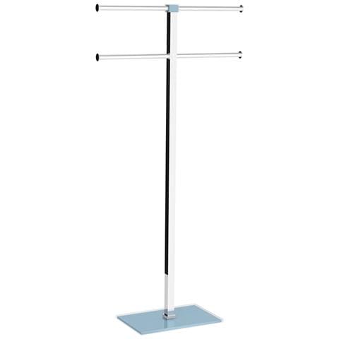 Piantana Portasciugamani Acciaio Inox E Resine Termoplastiche Serie Rainbow Ra31 Celeste - Foto 2