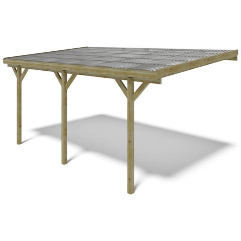 Tettoia Posto Auto Coperto In Legno 3x5.24 M - 15 M2 - Copertura Pvc - Foto 1