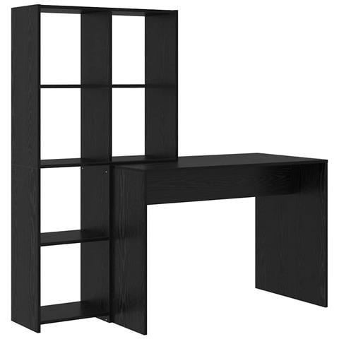 Scrivania Rovere nero 138.5 x 55 x 143 cm Legno multistrato - Foto 1