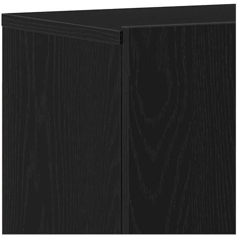Mobile TV Rovere Nero 80x30x41 cm in Legno Massello - Foto 9