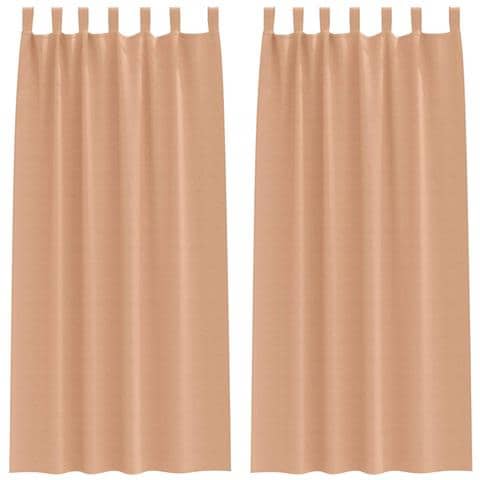 Tende con tende 2 pcs Marrone chiaro 245x140cm Poliestere - Foto 1