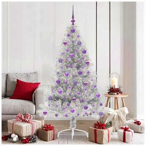 Albero di Natale artificiale con luci integrate Argento 180 cm - Foto 2