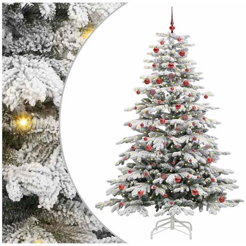 Albero di Natale Artificiale con Rami Pieghevoli Bianco 210 cm - Foto 1
