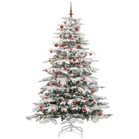 Albero di Natale Artificiale con Rami Pieghevoli Bianco 210 cm - Foto 2