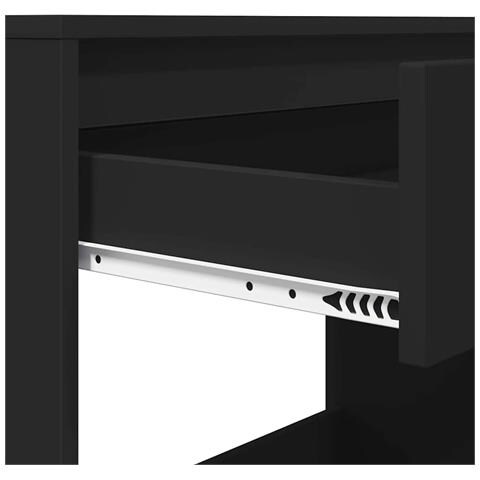 Scrivania con cassetto Nero 100 x 50 x 78 cm Legno multistrato - Foto 9