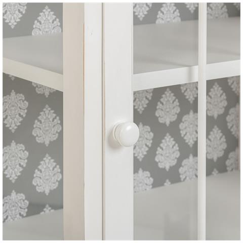Vetrina In Legno Bianco 60,5x40,5x114,5h - Foto 8