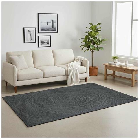 Tappeti per area Quadrato Grigio scuro 240 x 240 cm Juta - Foto 2