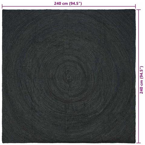 Tappeti per area Quadrato Grigio scuro 240 x 240 cm Juta - Foto 9