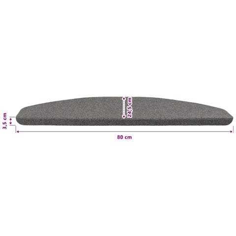 Tappetini per scale autoadesivi 15 pcs Grigio 80 x 28 x 3,5 cm - Foto 9