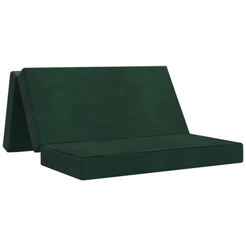 Divano Letto Pieghevole 160 x 67 x 45 cm Verde Scuro - Foto 1