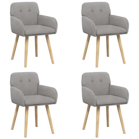 Sedie da pranzo 4 pcs Bouclé Grigio Chiaro 59 x 57 x 85 cm - Foto 1