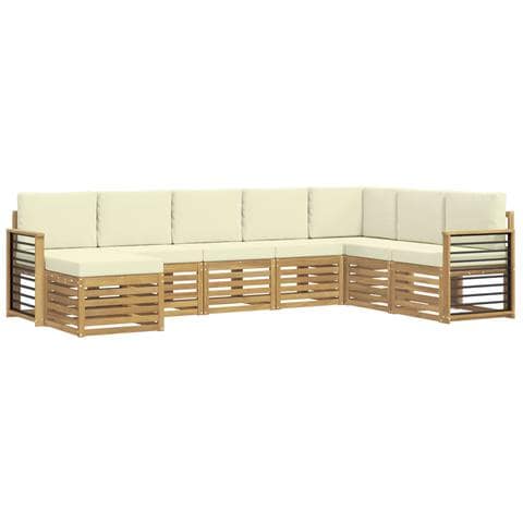 Set di divani da esterno 8 pcs Bianco e Crema - Foto 1