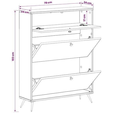 Mobile per scarpe BREDA 78 x 24 x 103 cm Legno ingegnerizzato - Foto 9