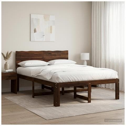 Letto matrimoniale con testiera ROSTOCK Marrone Scuro - Foto 2