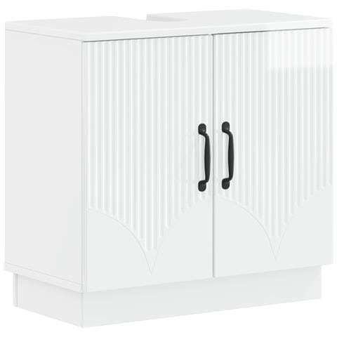 Set di armadietti da bagno in 3 pezzi HOORN Bianco Lucido - Foto 2