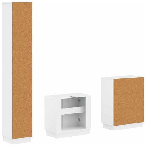 Set di armadietti da bagno in 3 pezzi HOORN Bianco Lucido - Foto 8