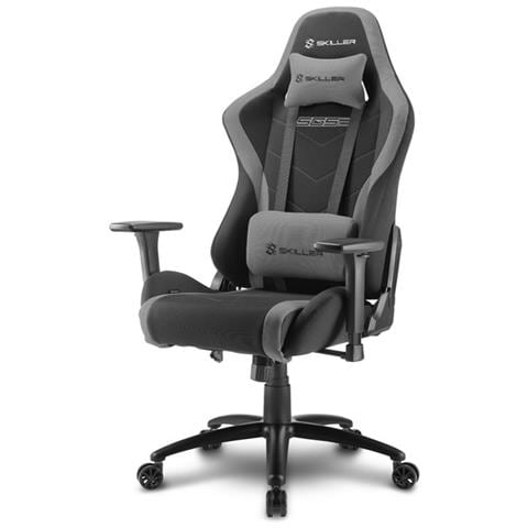 Sedia Gaming Skiller SGS2 in Tessuto Colore Nero e Grigio - Foto 1