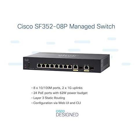 SF352-08P Switch gestito PoE 10/100 a 8 porte (SF352-08P-K9-EU) - Foto 2