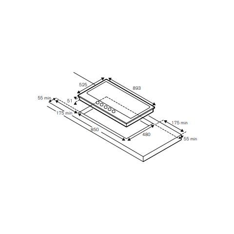 Piano Cottura P905CLAGGN a Gas 5 Fuochi Gas Colore Nero - Foto 2