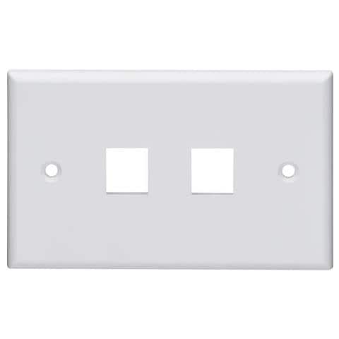 Placca  Utente A Due Fori Autoportanti Rj45 Keystone A Montaggio Orizzontale E/o Verticale Plastica Abs - Foto 2