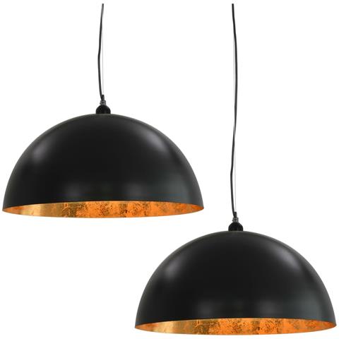 Lampadari 2 pz Nero e Oro Semi-Sferici 50 cm E27 - Foto 1