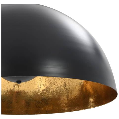 Lampadari 2 pz Nero e Oro Semi-Sferici 50 cm E27 - Foto 9