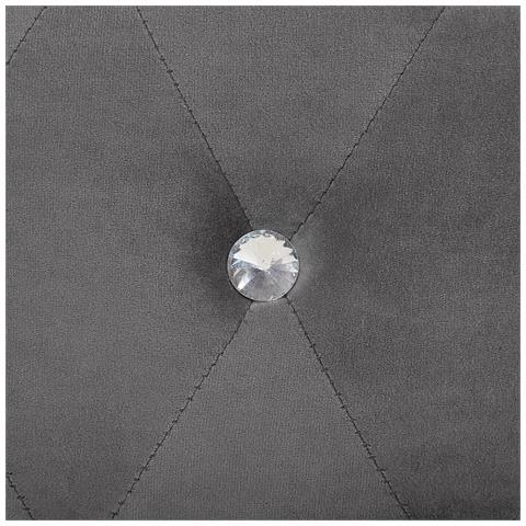 Letto Matrimoniale 160x200cm In Velluto Grigio Scuro Metz - Foto 16