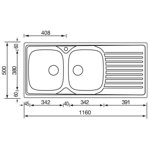 Lavello Siros 010447dcssx 116x50 Inox - Foto 2