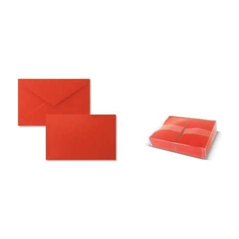 Biglietti Con Busta Dresda ""formato 9"" 9x14 Cm Rosso Conf. 100 Pezzi - 8319r - Foto 1
