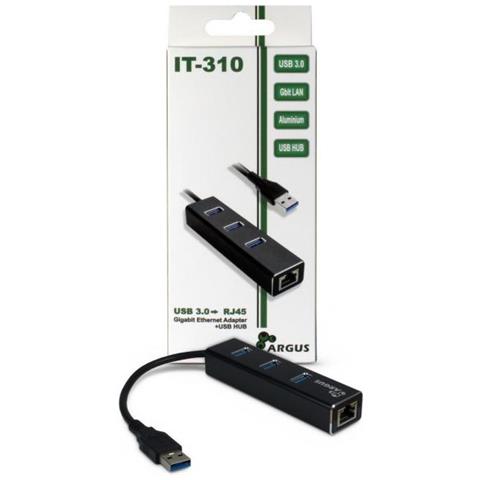 Argus It-310 - Hub - 3 X Superspeed Usb 3.0 + 1 X 10/100/1000 - Desktop (88885439) - Foto 2