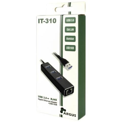 Argus It-310 - Hub - 3 X Superspeed Usb 3.0 + 1 X 10/100/1000 - Desktop (88885439) - Foto 3