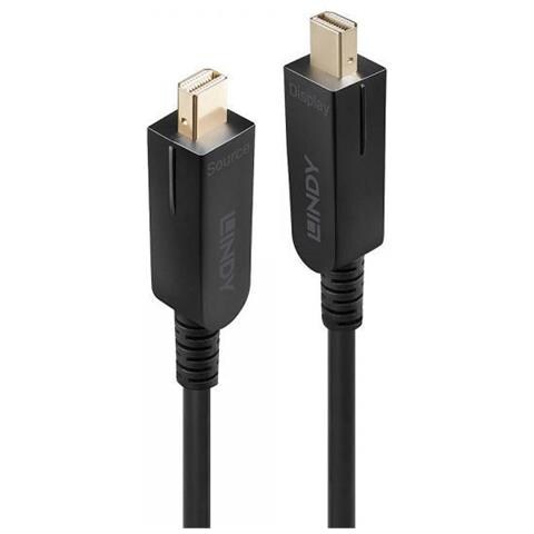 Cavo Mini Displayport 1.4 Ibrido In Fibra Ottica Con Connettori Dp Removibili, 50m - Foto 2