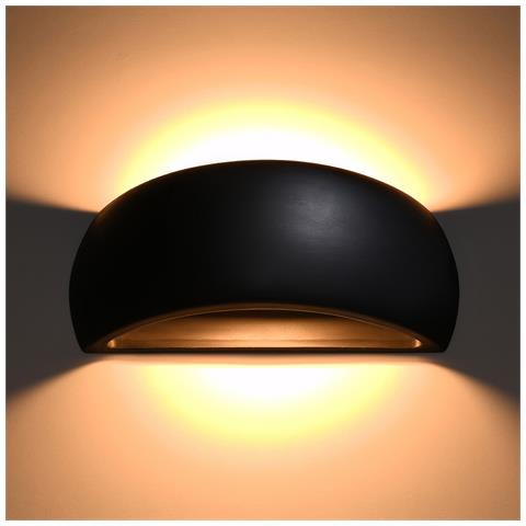 Applique Da Parete Pontius Nero 135x320x90 Mm Ceramica - Foto 1