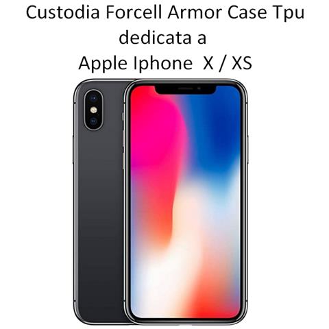 Forcell Custodia Armor Case Tpu Cover Per Apple Iphone X - Xs Black - Foto 2