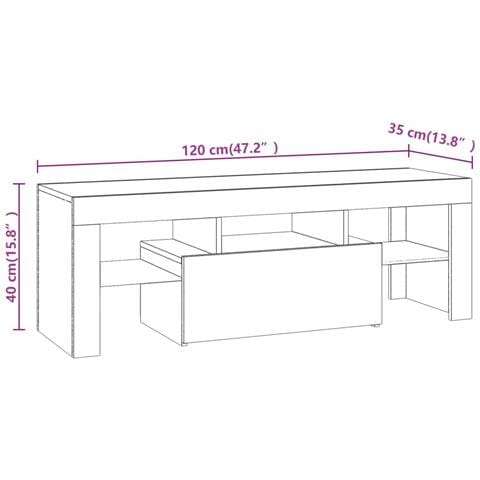 Mobile Porta TV con Luci LED Grigio Sonoma 120x35x40 cmcm - Foto 10
