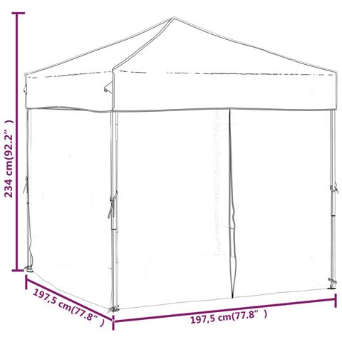 Tenda Per Feste Pieghevole Con Pareti Laterali Rosso 2x2 M - Foto 2