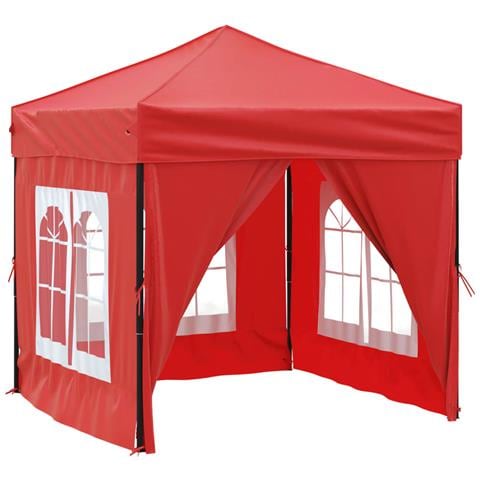 Tenda Per Feste Pieghevole Con Pareti Laterali Rosso 2x2 M - Foto 1