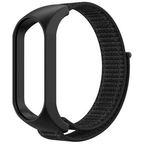 Cinturino Nylon Con Cassa Silicone Watch Band Per Xiaomi Mi Band 5 - 6 - 7 Black - Foto 1