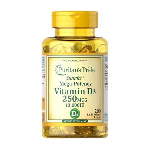 Vitamine D3 10000iu 200 Gel Puritans Pride - Foto 1