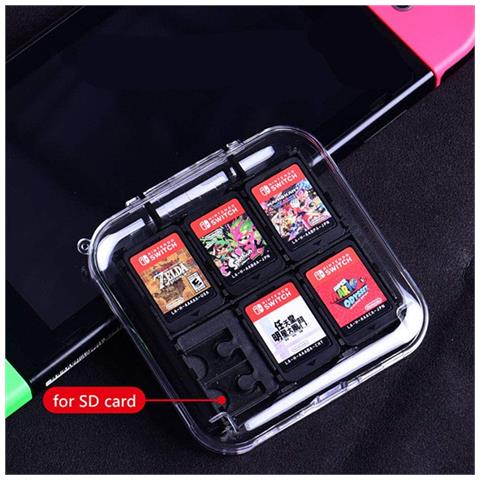 Porta Carte Per Giochi Per Nintendo Switch / Switch Lite 12 Slot Trasparente - Foto 8