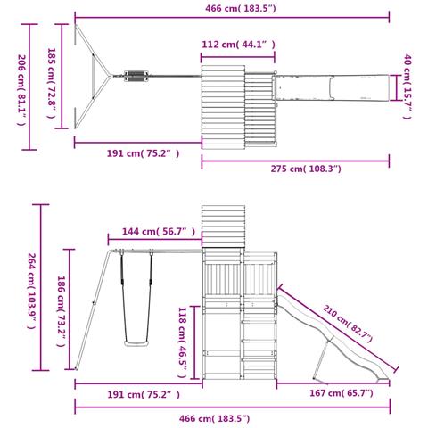 Set da Gioco da Esterno in Legno di Pino Impregnato - Foto 10