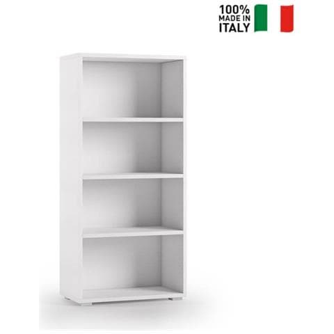 Mobile Multiuso Con 4 Ante Maniglia A Gola Portascope Interno Bianco - Foto 1