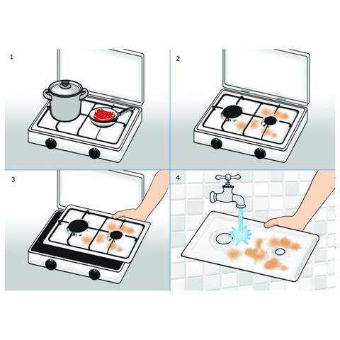 Parker Fornello Da Tavolo Grigio Grafite Con Piano In Acciaio Inox 2 Fuochi Con Piano Removibile Per La Pulizia Alimentazione Gas Gpl (bombole) Per Uso Esterno - Foto 3