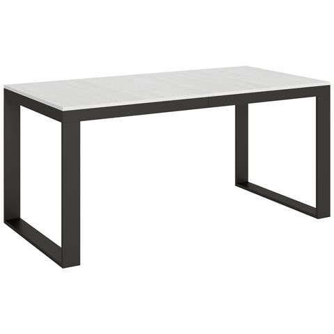 Tavolo Allungabile 90x180/284 Cm Tecno Evolution Telaio Antracite - Bianco Frassino - Foto 6