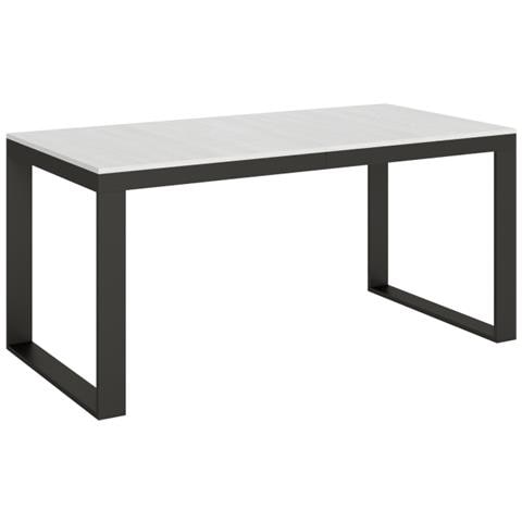 Tavolo Allungabile 90x180/284 Cm Tecno Evolution Telaio Antracite - Bianco Frassino - Foto 1