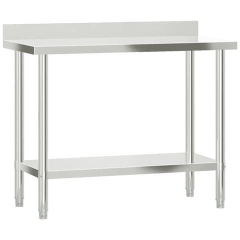 Tavolo Lavoro Cucina Con Paraschizzi 110x55x93cm Acciaio Inox - Foto 2