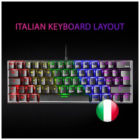 Mars Gaming Mk60 Nero, Tastiera Gaming Meccanica Frgb, Antighosting, Switch Meccanico Marrone, Lingua Italiano - Foto 2