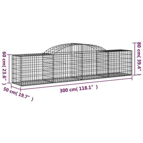 Cesto Gabbione Ad Arco 300x50x60/80 Cm Ferro Zincato - Foto 4