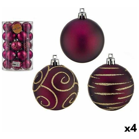 Set Di Palline Di Natale Viola Pvc Ø 6 Cm (4 Unità) - Foto 1